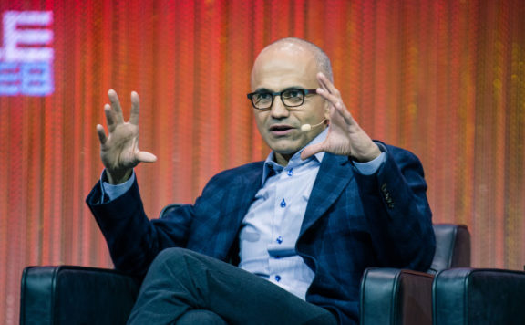Microsoft CEO Satya Nadella addresses