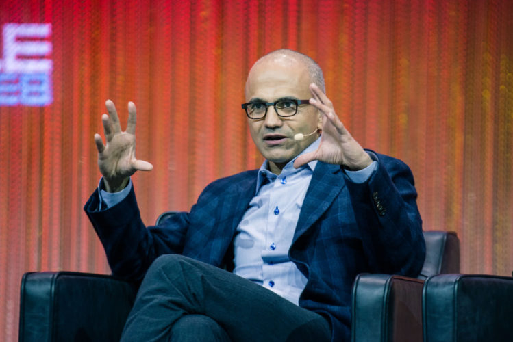Microsoft CEO Satya Nadella addresses