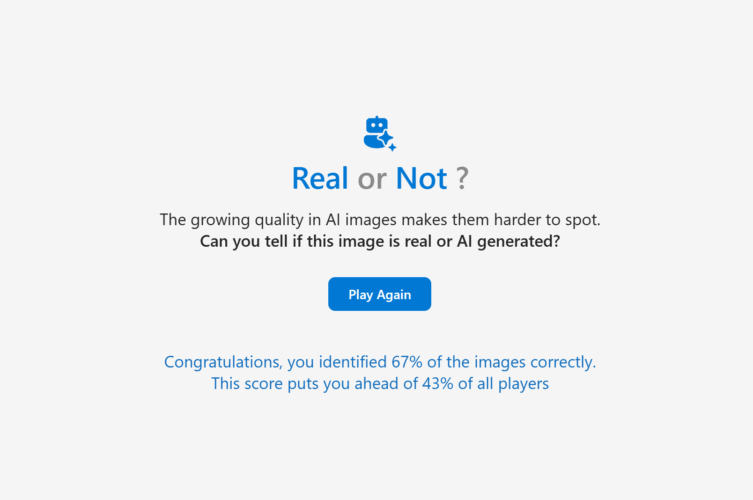 Think you can tell a fake image from a real one? Microsoft