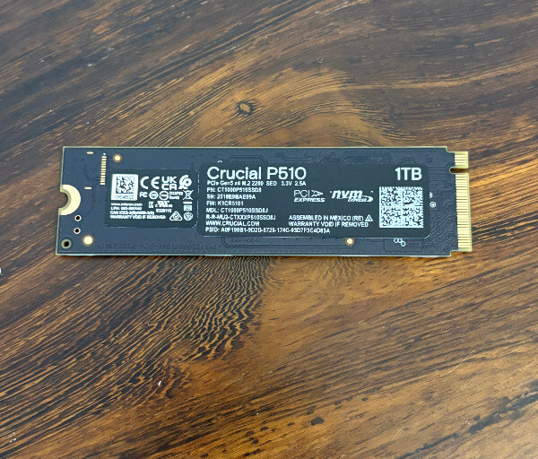 Revue cruciale P510 GEN5 1TB SSD - La vitesse répond à l'efficacité 5 Revue cruciale p5104 Crucial P510 Gen5 1TB REVUE SSD - La vitesse répond à l'efficacité